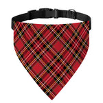 Red Stewart Tartan Pattern Print Over The Collar Dog Bandana