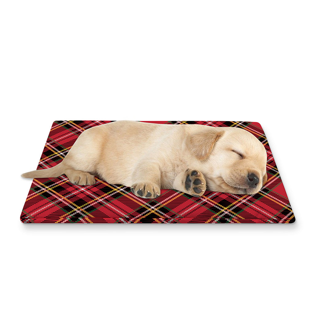 Red Stewart Tartan Pattern Print Pet Cooling Mat Cover