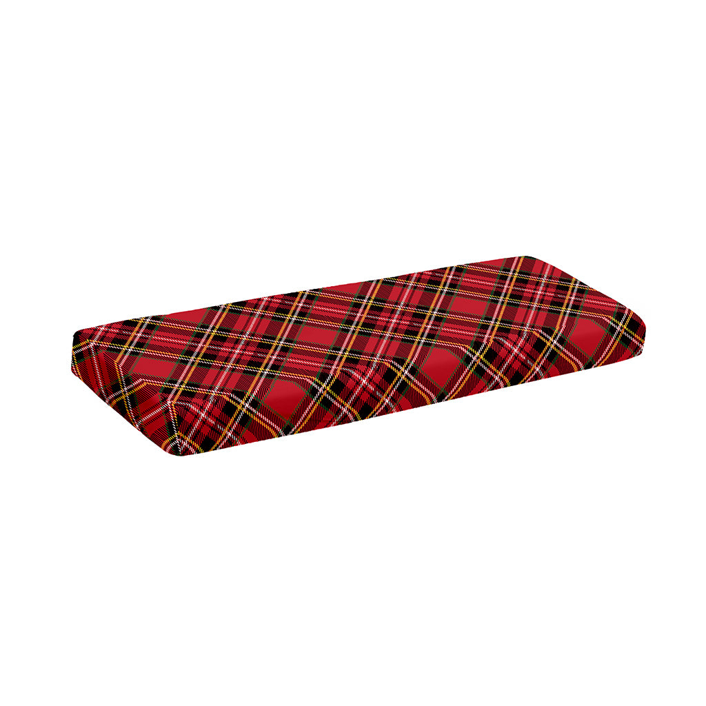 Red Stewart Tartan Pattern Print Piano Keyboard Cover