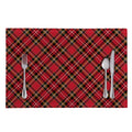 Red Stewart Tartan Pattern Print Placemat