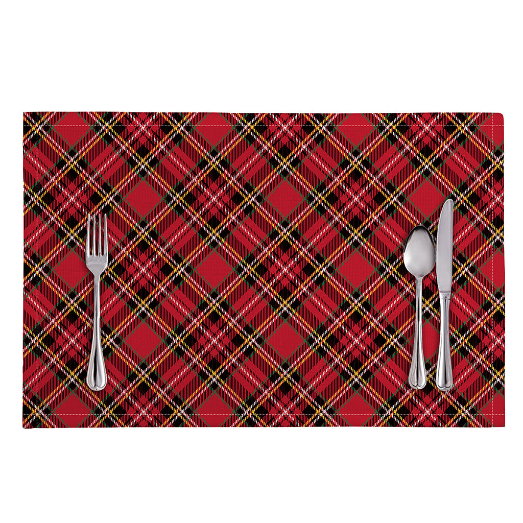 Red Stewart Tartan Pattern Print Placemat