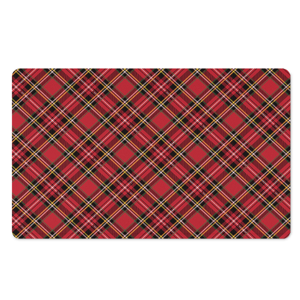 Red Stewart Tartan Pattern Print Polyester Doormat