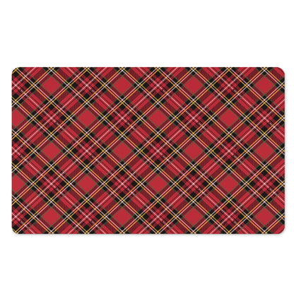 Red Stewart Tartan Pattern Print Polyester Doormat