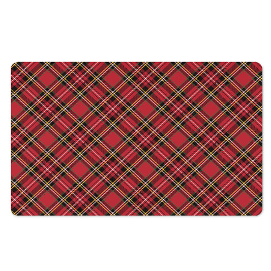 Red Stewart Tartan Pattern Print Polyester Doormat