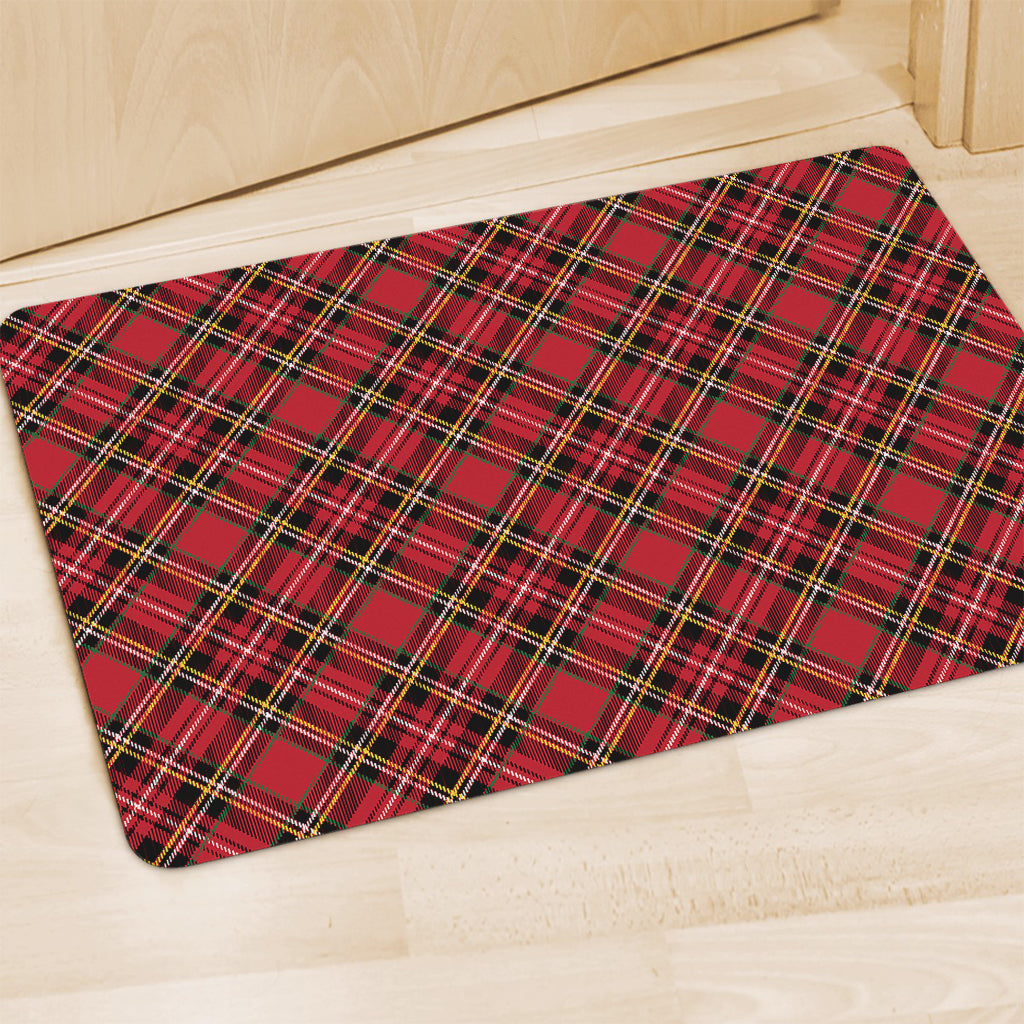 Red Stewart Tartan Pattern Print Polyester Doormat