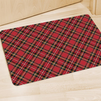 Red Stewart Tartan Pattern Print Polyester Doormat
