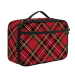 Red Stewart Tartan Pattern Print Portable Lunch Bag