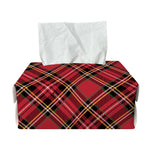 Red Stewart Tartan Pattern Print Rectangle Tissue Box Cover
