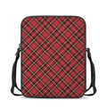 Red Stewart Tartan Pattern Print Rectangular Crossbody Bag