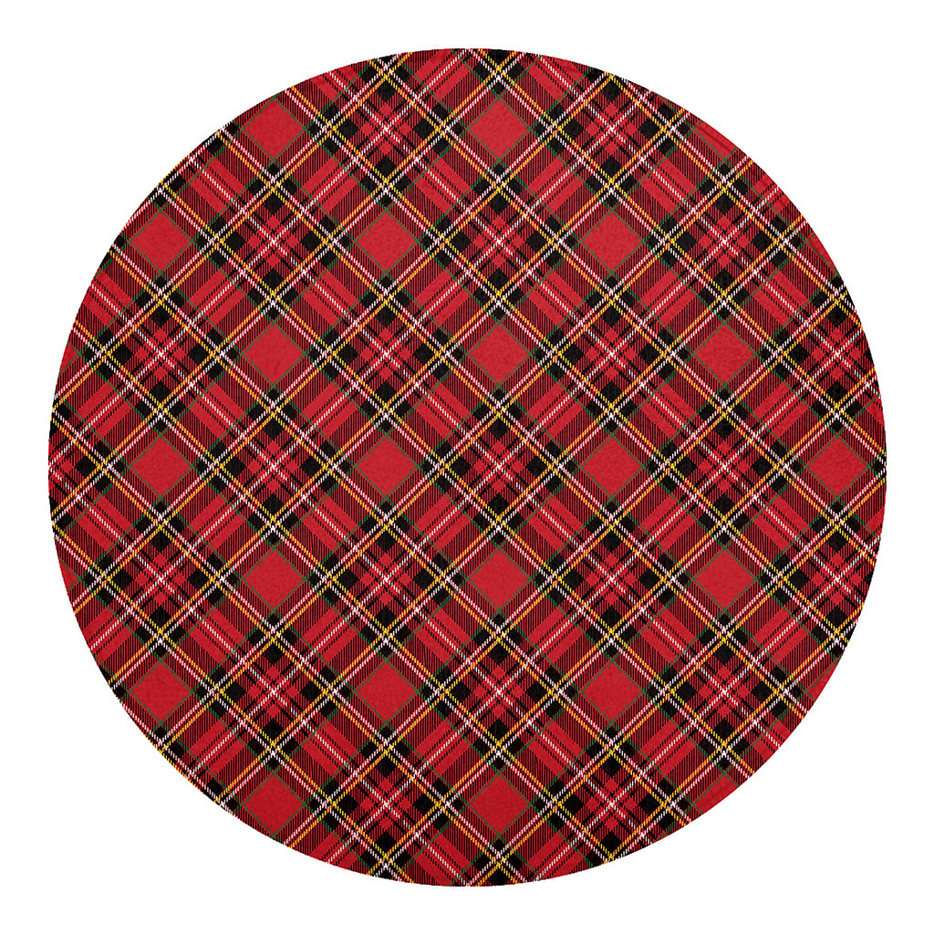 Red Stewart Tartan Pattern Print Round Blanket