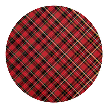 Red Stewart Tartan Pattern Print Round Blanket
