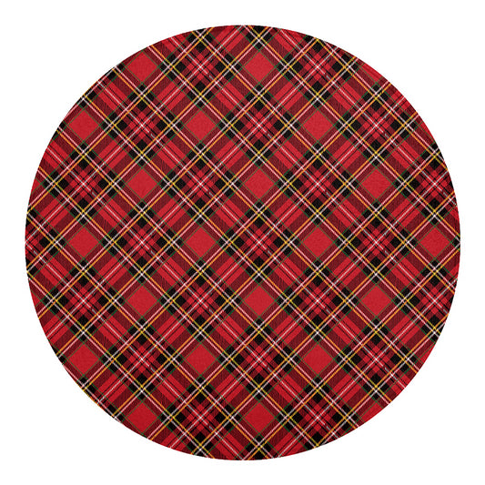 Red Stewart Tartan Pattern Print Round Blanket