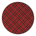 Red Stewart Tartan Pattern Print Round Floor Mat
