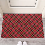 Red Stewart Tartan Pattern Print Rubber Doormat