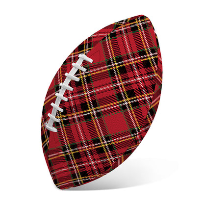 Red Stewart Tartan Pattern Print Rugby Ball