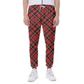 Red Stewart Tartan Pattern Print Joggers