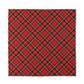 Red Stewart Tartan Pattern Print Silk Bandana