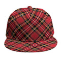 Red Stewart Tartan Pattern Print Snapback Cap