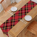 Red Stewart Tartan Pattern Print Table Runner