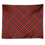 Red Stewart Tartan Pattern Print Tapestry