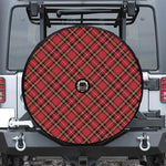 Red Stewart Tartan Pattern Print Tire Cover With Camera Hole