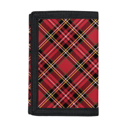 Red Stewart Tartan Pattern Print Trifold Wallet