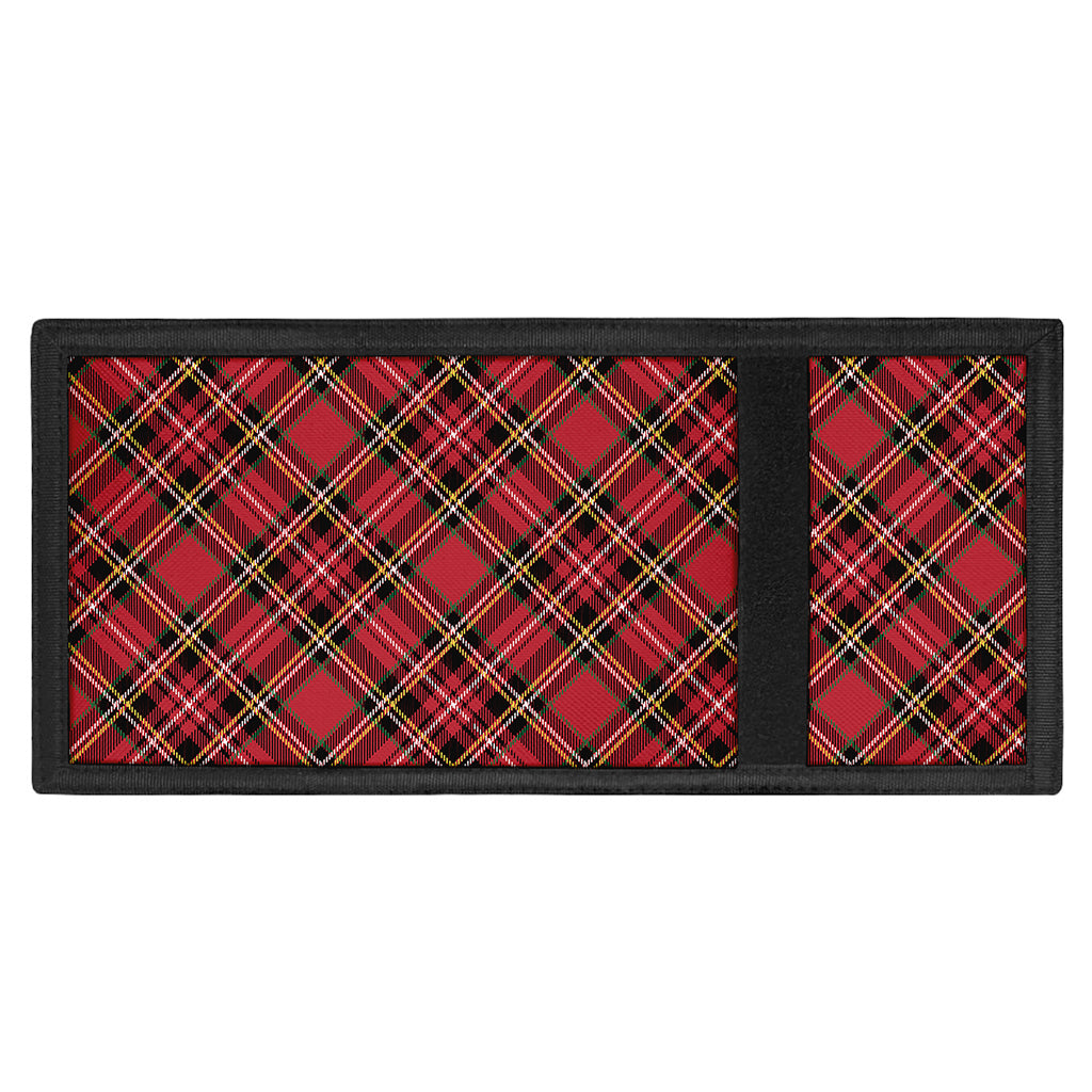 Red Stewart Tartan Pattern Print Trifold Wallet