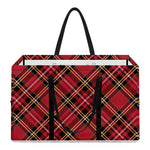 Red Stewart Tartan Pattern Print Utility Tote Bag