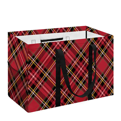 Red Stewart Tartan Pattern Print Utility Tote Bag