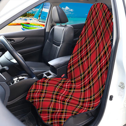 Red Stewart Tartan Pattern Print Waterproof Car Seat Cover