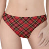 Red Stewart Tartan Pattern Print Women's Thong