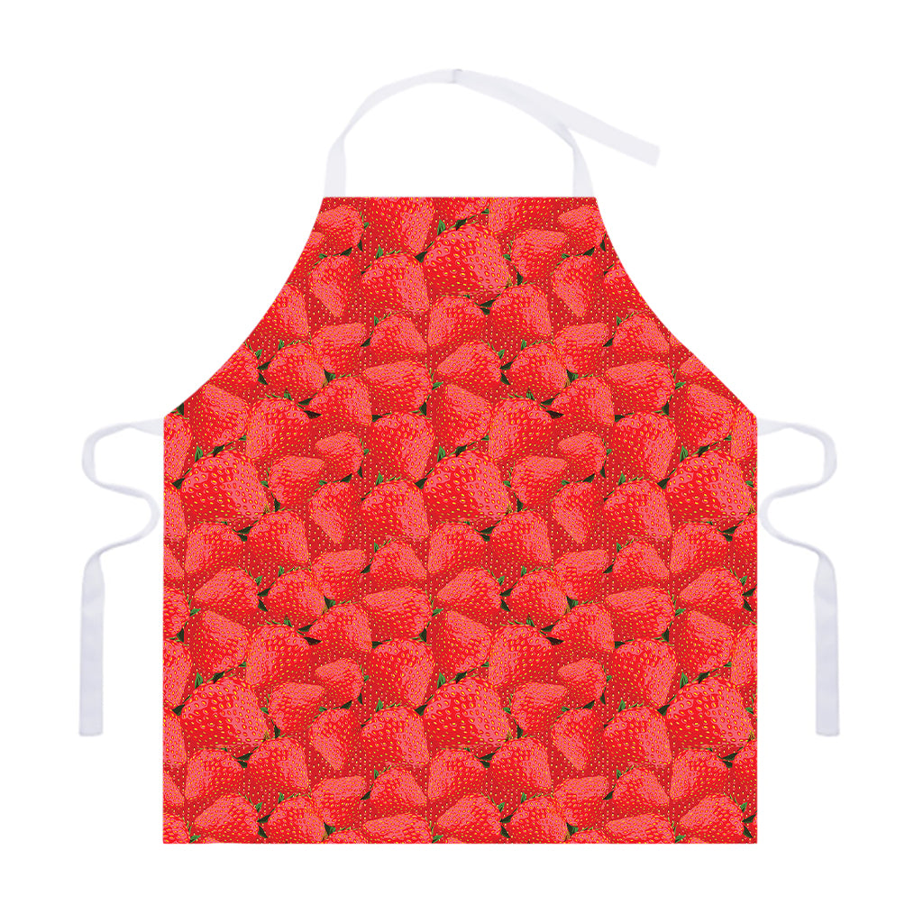 Red Strawberry Pattern Print Adjustable Apron