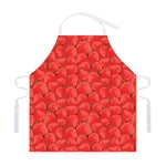 Red Strawberry Pattern Print Adjustable Apron