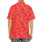 Red Strawberry Pattern Print Aloha Shirt