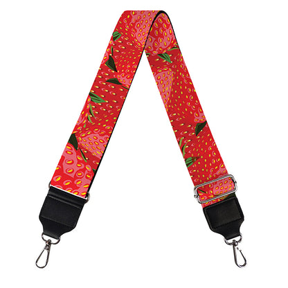 Red Strawberry Pattern Print Bag Strap