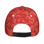 Red Strawberry Pattern Print Baseball Cap