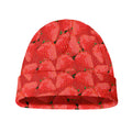 Red Strawberry Pattern Print Beanie
