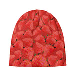 Red Strawberry Pattern Print Beanie