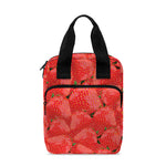 Red Strawberry Pattern Print Bible Tote Bag