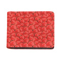Red Strawberry Pattern Print Bifold Wallet