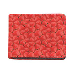 Red Strawberry Pattern Print Bifold Wallet