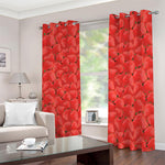 Red Strawberry Pattern Print Blackout Grommet Curtains
