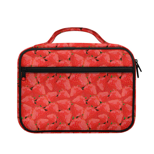 Red Strawberry Pattern Print Briefcase Bible Bag