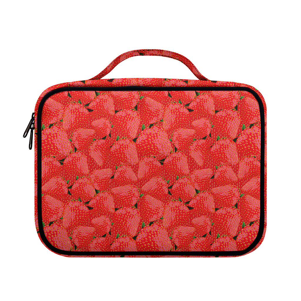Red Strawberry Pattern Print Briefcase Bible Bag