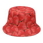Red Strawberry Pattern Print Bucket Hat