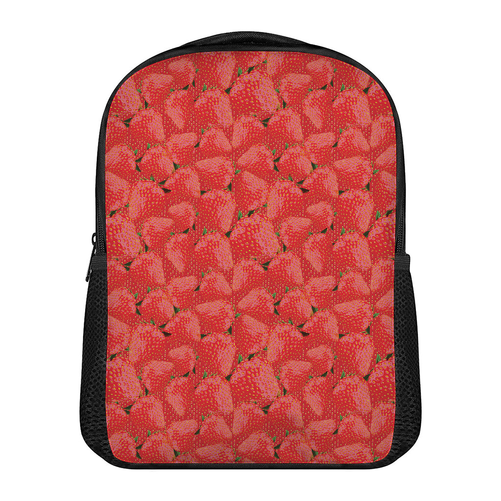 Red Strawberry Pattern Print Casual Backpack