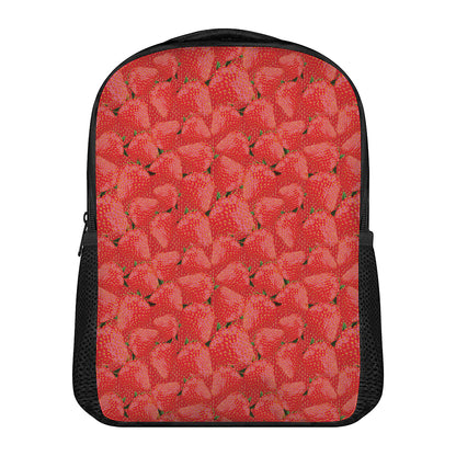 Red Strawberry Pattern Print Casual Backpack