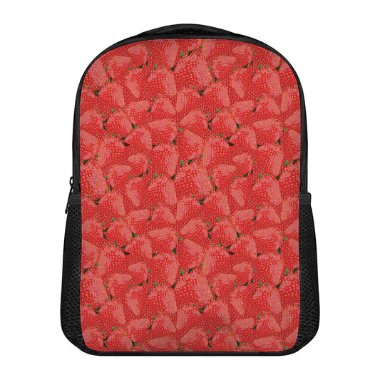 Red Strawberry Pattern Print Casual Backpack
