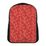 Red Strawberry Pattern Print Casual Backpack