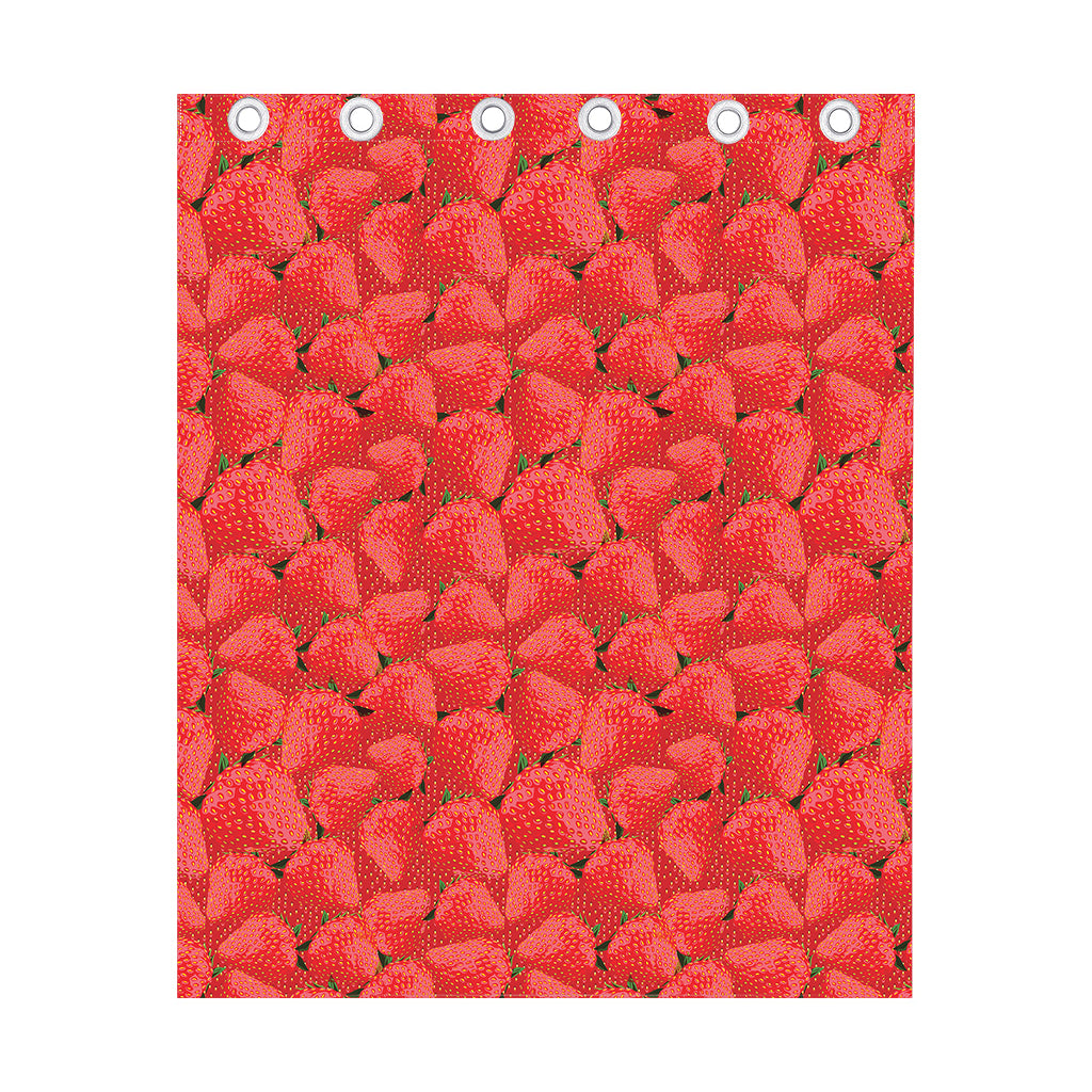 Red Strawberry Pattern Print Curtain